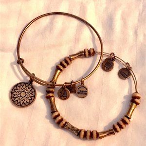 Alex and Ani sunburst charm bracelets.